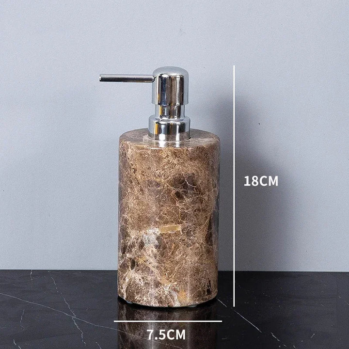 Emperador Dark Natural Marble Bathroom Set Brown Luxury Toothbrush Holder Soap Dish Soap Dispenser Bathroom Accessories