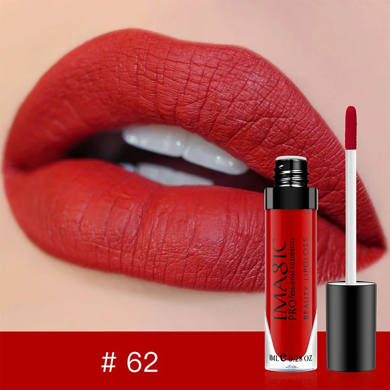 IMAGIC Lip Gloss Makeup Long Lasting Waterproof Lipstick Velvet Non-stick Cup 28 Colors Lip Tint Matte Sexy Red Liquid Lip Stick