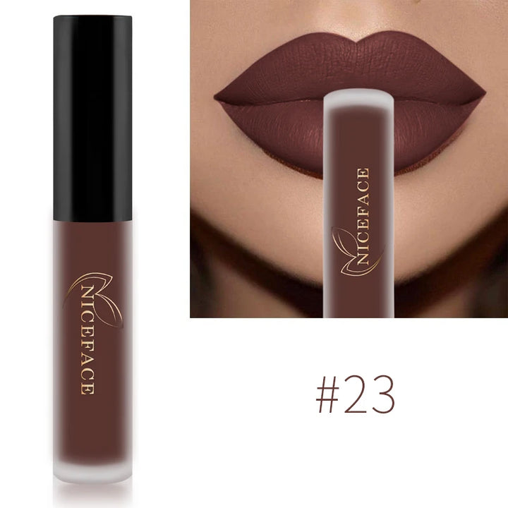 Nude Liquid Lipstick Ultra Matte Velvet Long Lasting Women Beauty Red Nonstick Cup Waterproof Purple Lip Gloss Lips Cosmetics