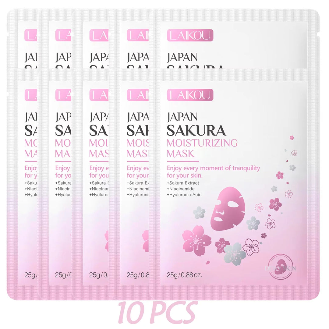 Laikou Sakura Facial Mask, Hydrating & Brightening Sheet Mask for Moisturized and Radiant Face Masks Skin Care Cosmetics 25g