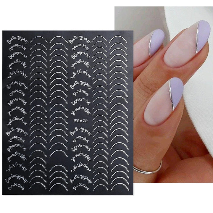 Nail Art Stickers Water Decals Eyes Stripe Nail Art Decorations for Manicure Accessories Press on Nails Foil Stickers and Decals