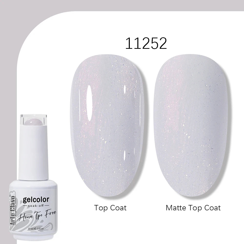 Arte Clavo Solid Color Gel Nail Polish 15ml Soak Off UV LED Gel Semi-Permanent Glitter Polish For Manicure Nail Art Salon Gel