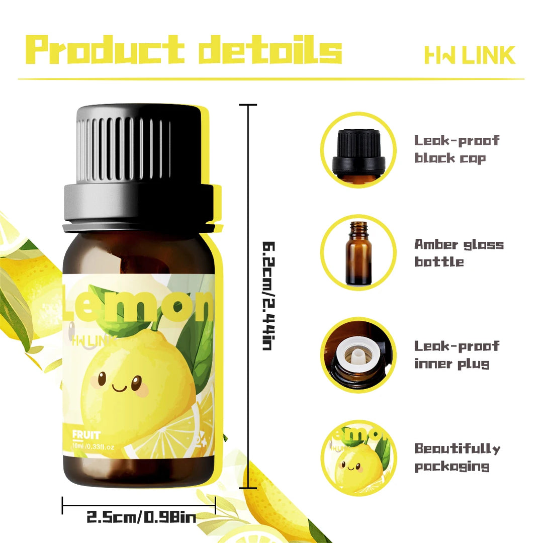 10ml Lemon Essential Oils Perfumes Women Fragrance Oils For Aromatherapy Diffusers Home Yoga Skin Care Diy Candle And Soap