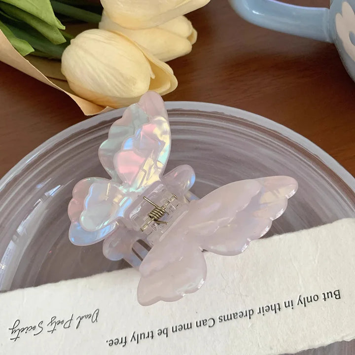 New Fairy Acetate Butterfly Claw Clip Female Elegant Colorful Bow Crab Shark Hair Clips Hairpins For Women Girl Hair Accessories