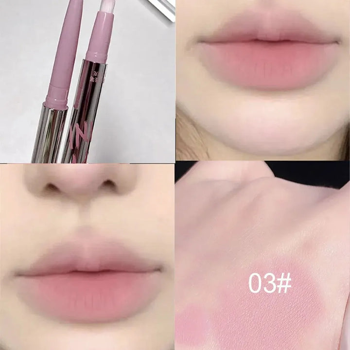 Nude Lip Liner with Lip Brush Cappuvini Korean Style Lip Makeup Long Last Velvet Matte Lipstick