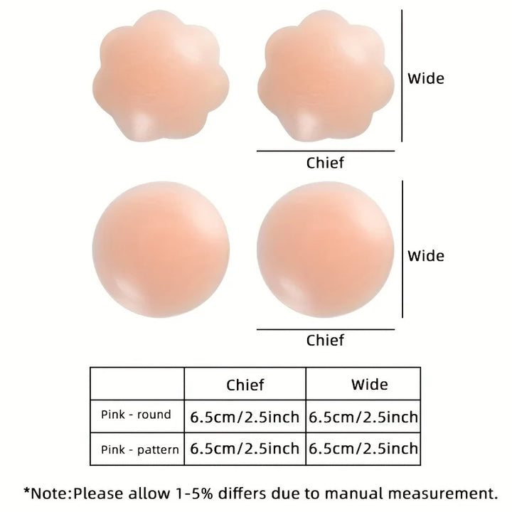 Reusable Self-Adhesive Invisible Breast Flower And Circle Nipple Cover Bra Pad Silicone