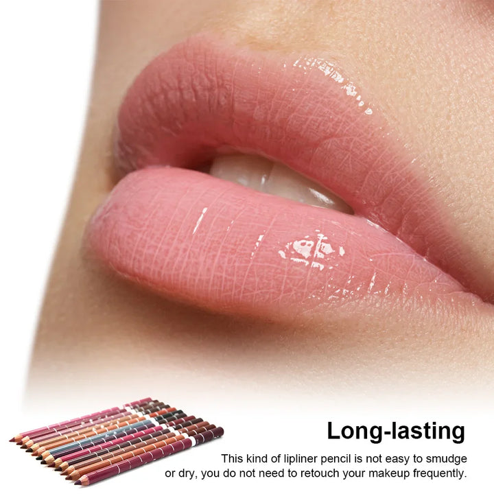 Make up 12 Color Waterproof Lip Liner Lipstick Pencil Professional Long Lasting Eyeliner Lipliner Lips PenMakeup Tools For Women