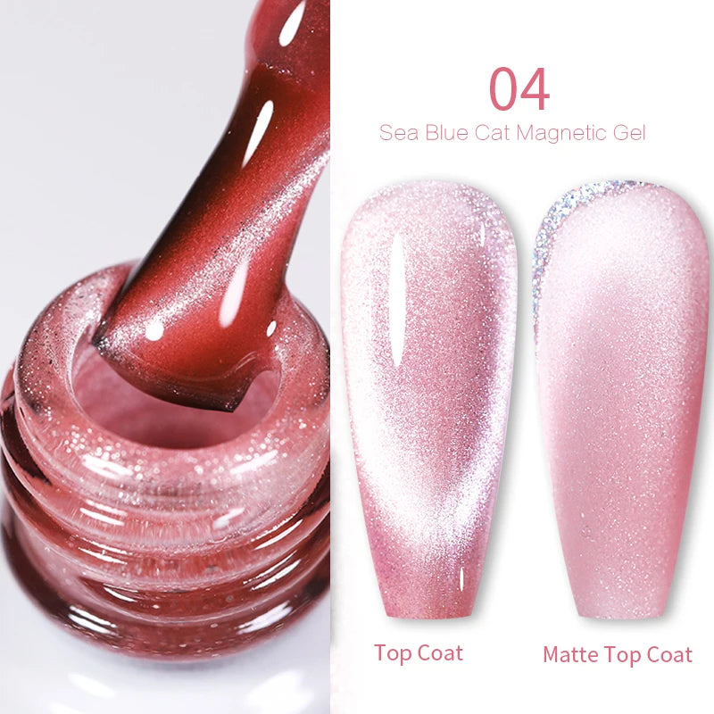 BORN PRETTY Sparkling Glass Bead Cat Magnetic Gel Nail Polish Flash White Spar Red Color Semi Permanent Soak Off UV Gel Varnish