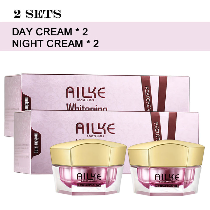 AILKE Lightening Facial Cream, Brightening, Reduce Spots, For Black and Dark Skin, Whitening Face Care Set for All Skin Types