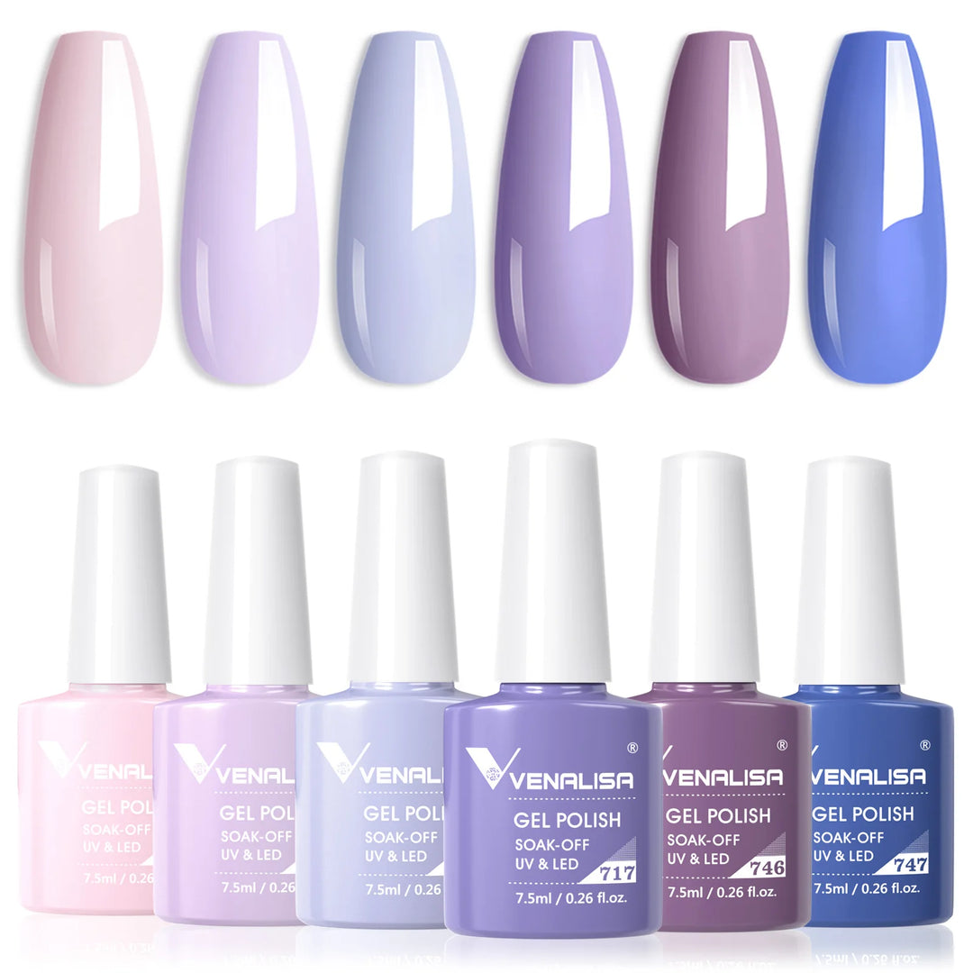 Venalisa HEMA TPO FREE Nail Gel Polish Glitter Gorgeous Full Coverage Soak Off UV LED French Nail Jelly Pink Nude Collection