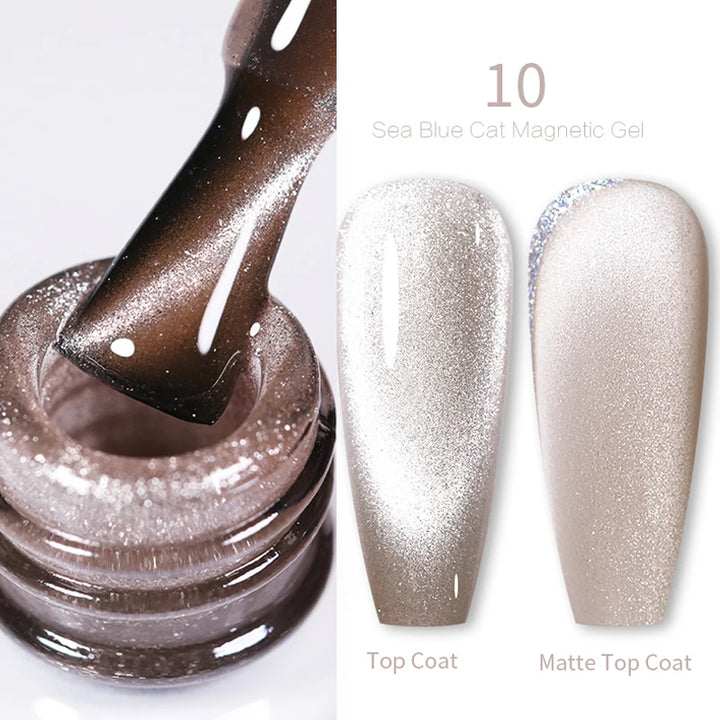 BORN PRETTY Sparkling Glass Bead Cat Magnetic Gel Nail Polish Flash White Spar Red Color Semi Permanent Soak Off UV Gel Varnish