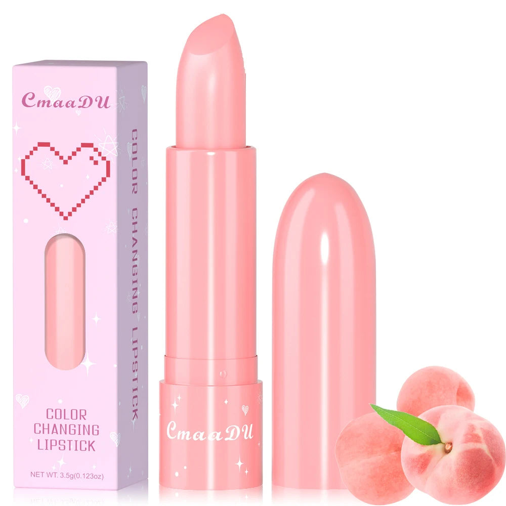 6-Color Fruity Scent Color-Changing Lipstick, Moisturizing and Hydrating, Long-Lasting Lip Balm with Smooth and Soft Texture