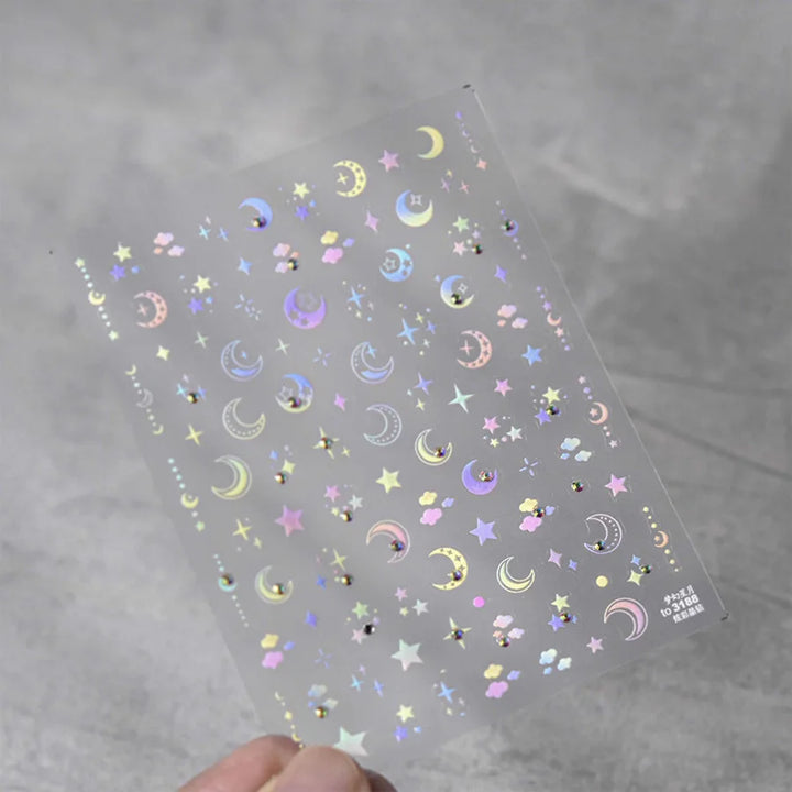 1PCS Crystal Diamond Nail Sticker Mix Pink Swan Flower Frame Butterfly Self Adhesive Nail Art Stickers DIY Cute Decoration Parts