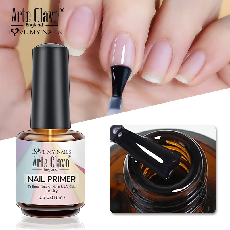 Arte Clavo 15ml Nail Primer Fast Air Dry Base Cleaning Agents UV Gel Polish Dehydrate Primer Base Coat Balance Fluid Acid Free