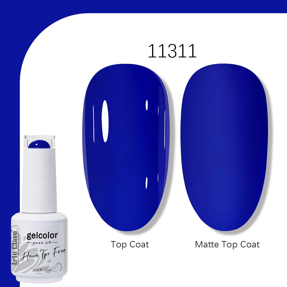 Arte Clavo Solid Color Gel Nail Polish 15ml Soak Off UV LED Gel Semi-Permanent Glitter Polish For Manicure Nail Art Salon Gel