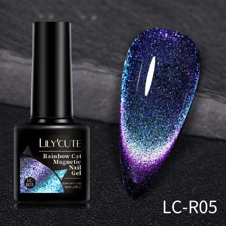 LILYCUTE 7ml 9D Cat Magnetic Gel Nail Polish Iridescent Magnet Semi Permanent Soak Off UV LED Manicure For Nail Art Gel Varnish
