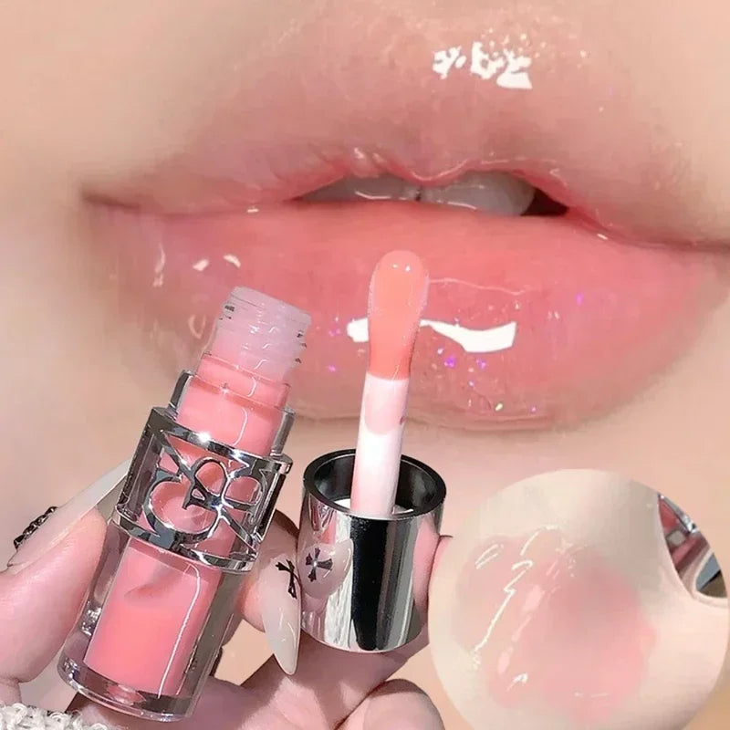 Transparent Moisturizing Lip Gloss Hydrating Drying Lips Mirror Lipstick Makeup Crystal Lip Oil Mirror Lip Glaze Tinted Plumper