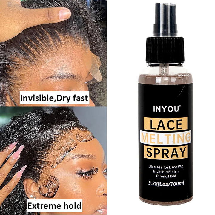 Lace Melting Spray And Holding Spray, Wig Melting Spray Strong Natural Forming Hold with Fast Drying/No Residue