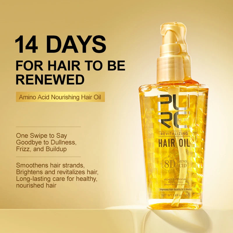 PURC Smoothing Argan Oil Amino Acids Hair Oil Keratin Hair Mask Sets Repair Damaged Frizz Soft Hair Treatment Hair Care Products