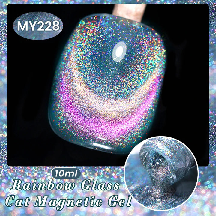 BORN PRETTY Sparkling Glass Bead Cat Magnetic Gel Nail Polish Flash White Spar Red Color Semi Permanent Soak Off UV Gel Varnish