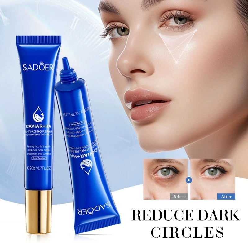 1/2/3pcs SADOER Caviar Hyaluronic Acid Eye Cream Anti Dark Circles Removal Eyes Bags anti-aging Moisturizing Eyes Skin Care