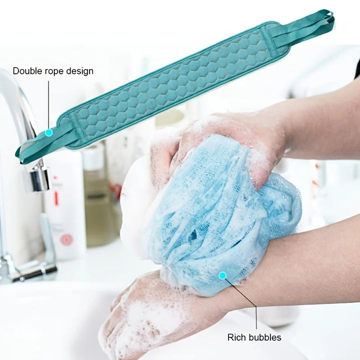 Exfoliating Body Scrubber Set - Includes Back Scrubber, Bath Glove And Shower Bath Sponge Loofah