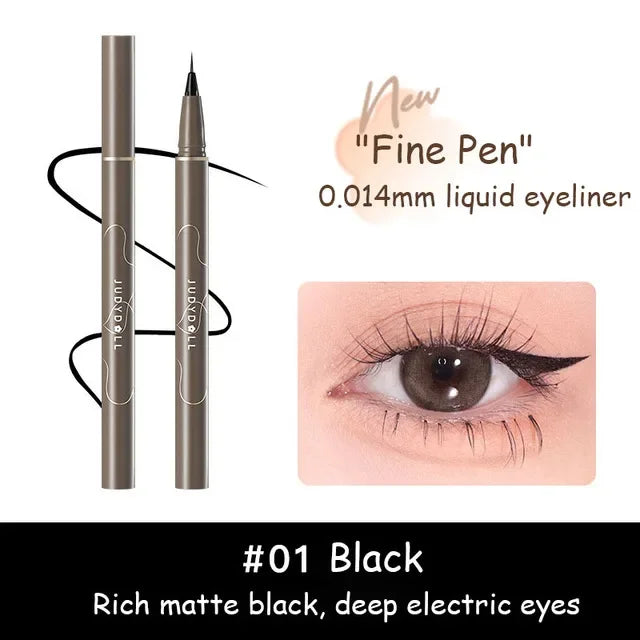 JUDYDOLL Ultra-fine Liquid Eyeliner Skinny Curved Brushwork Long lasting Waterproof Anti Shake Fast Drying Slim Enlarged Eyes