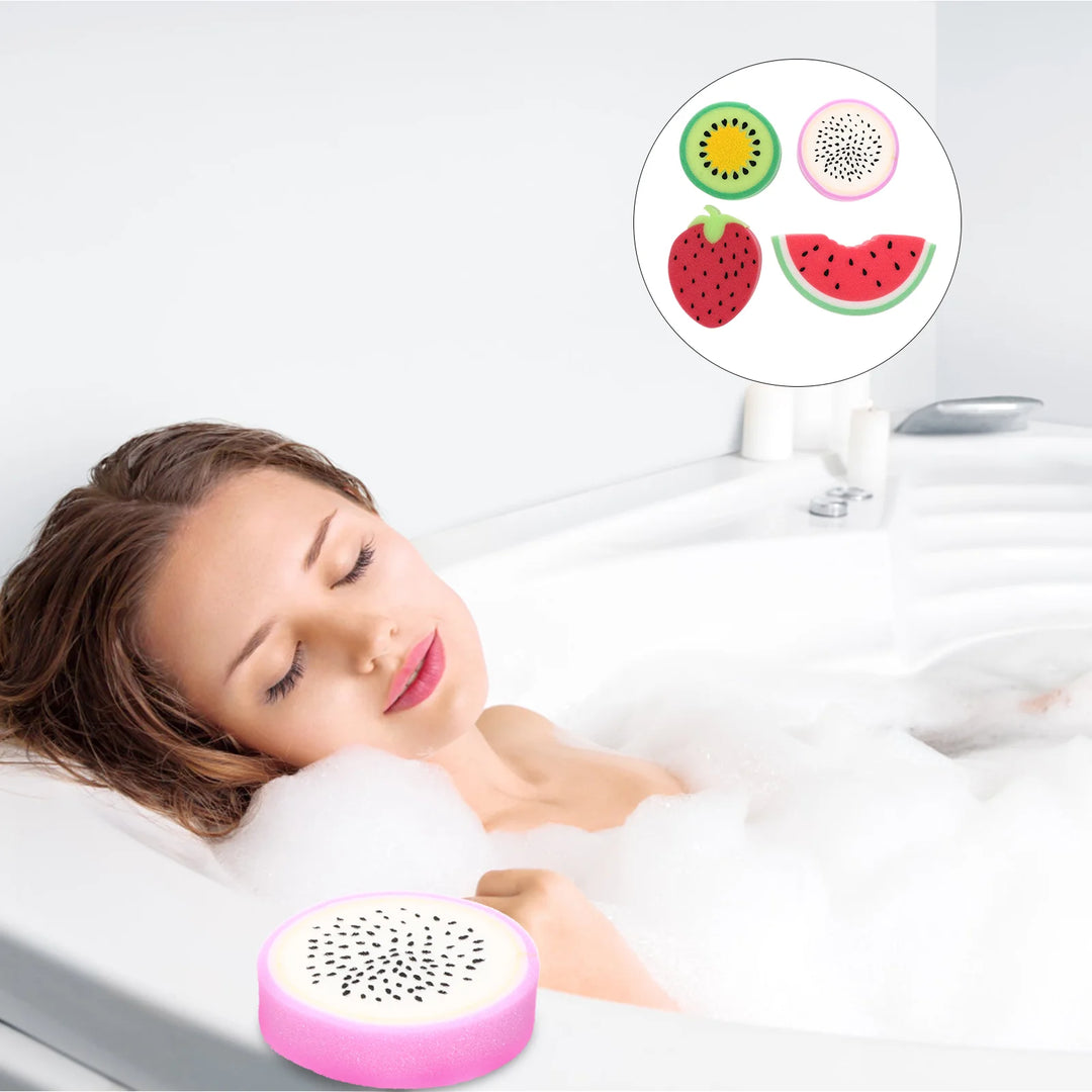 4 Pcs Fruit Bath Sponge Lovely Baby Shower Gel Kids Scrubbers Shaped Miss Childrens Bombs Bushing（random color）