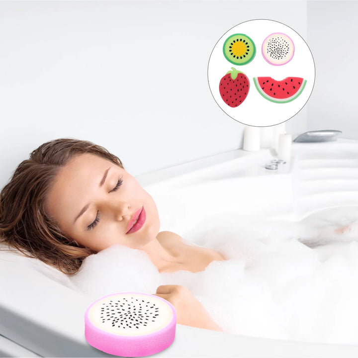 4 Pcs Fruit Bath Sponge Lovely Baby Shower Gel Kids Scrubbers Shaped Miss Childrens Bombs Bushing（random color）