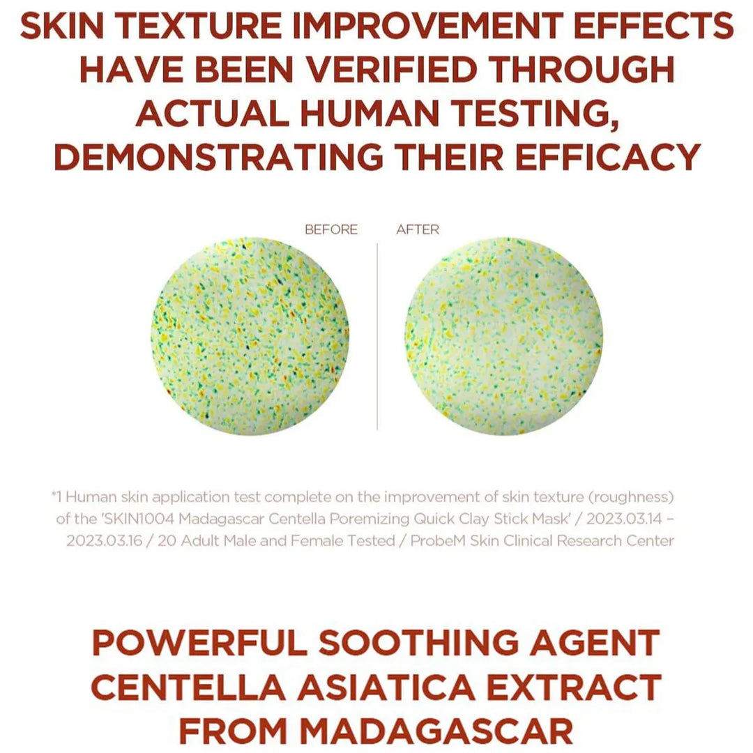 SKIN1004 Madagascar Centella Poremizing Quick Clay Stick Mask,Thorough Pore Cleansing,Mattifying,K-Beauty,Korean Makeup