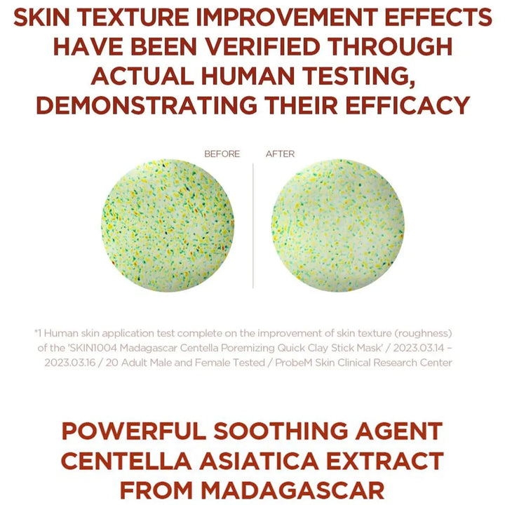 SKIN1004 Madagascar Centella Poremizing Quick Clay Stick Mask,Thorough Pore Cleansing,Mattifying,K-Beauty,Korean Makeup