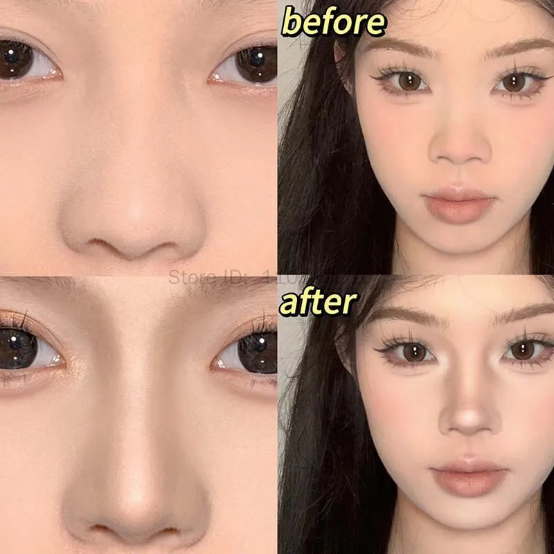 Grey Brown Facial Contour Shadow Cream Natural Nude Makeup Liquid Contouring Stick 3D Nose Shadow Brightening Bronzers Cosmetic