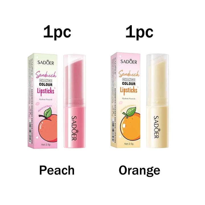 Honey Peach Sandwich Warm Changing Water Lipstick Moisturizing Warm Changing Lipstick 2.5g