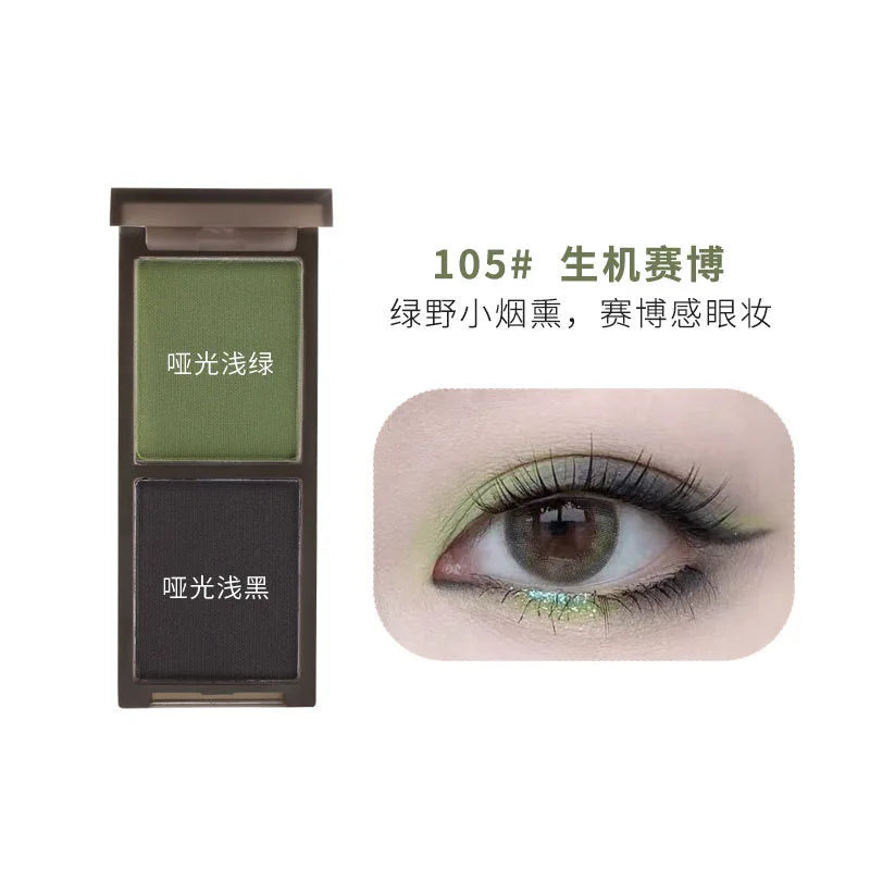 Biya 2 Color Eyeshadow Protable Red Black Plate Matte Eye Shadow Dark Smoky Cosmetics Makeup Party Halloween Diy Makeup
