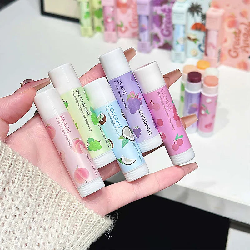 1/3Pc Fruit Lip Balm Moisturizing Clear Lip-Primer Mask Cute Jelly Tinted Lip Stick Lighten Lines Plump Lip Care Makeup