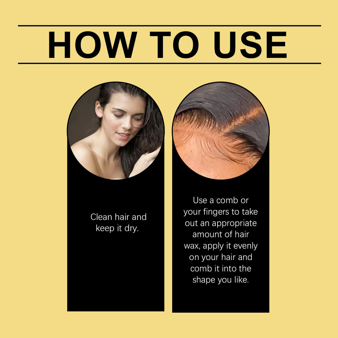 Long Lasting Hair Styling Wax No Greasy Feeling Quickly Fix Broken Hair Hold Pomade Control Frizz Flyaway Hair Styling Gel