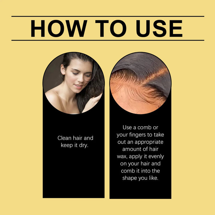 Long Lasting Hair Styling Wax No Greasy Feeling Quickly Fix Broken Hair Hold Pomade Control Frizz Flyaway Hair Styling Gel