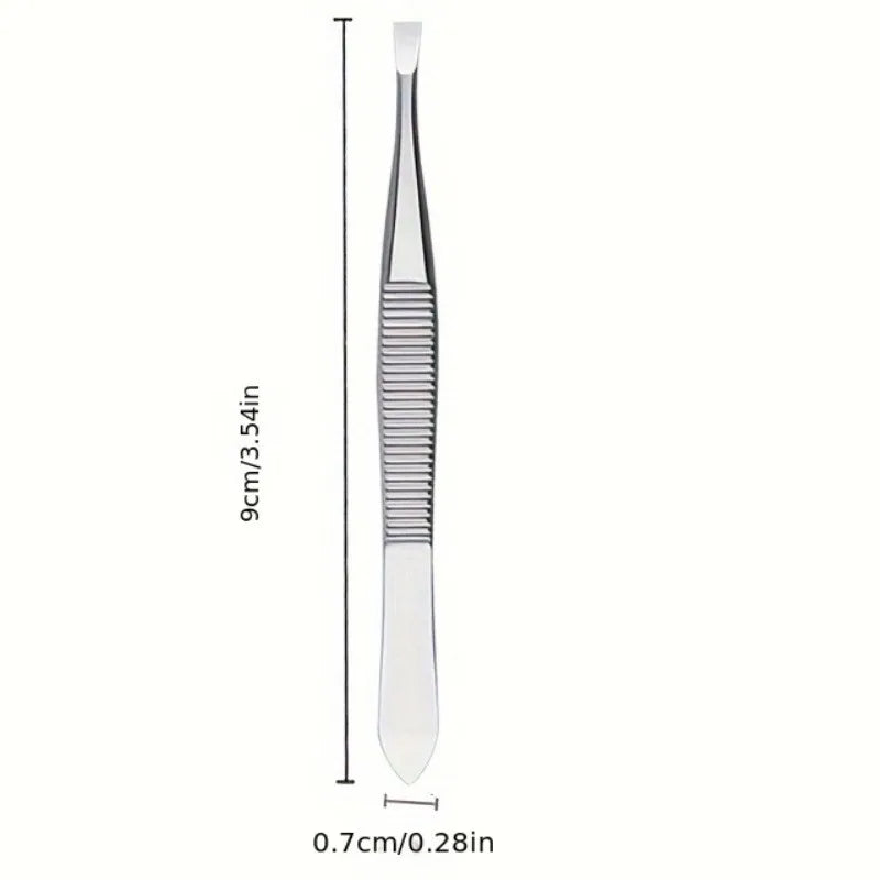 1PC Precision Eyebrow Tweezers- Professional Stainless Steel Tool for Eyebrow Shaping & Facial Hair Removal - Unisex Beauty Tool
