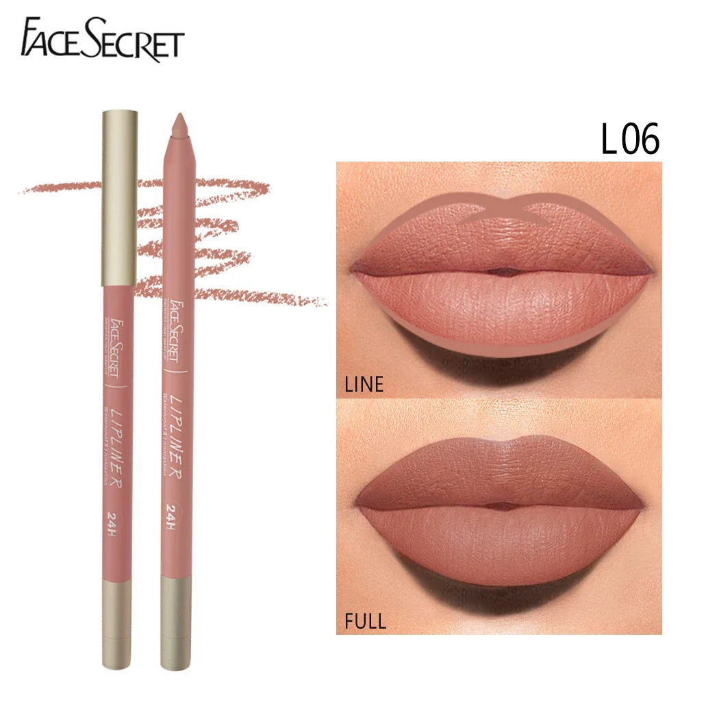 Face Secret Waterproof Liners Makeup Lipliner 12 Colors Matte Velvet Lipstick Pen / Liptint Long Lasting Waterproof Lip Tint