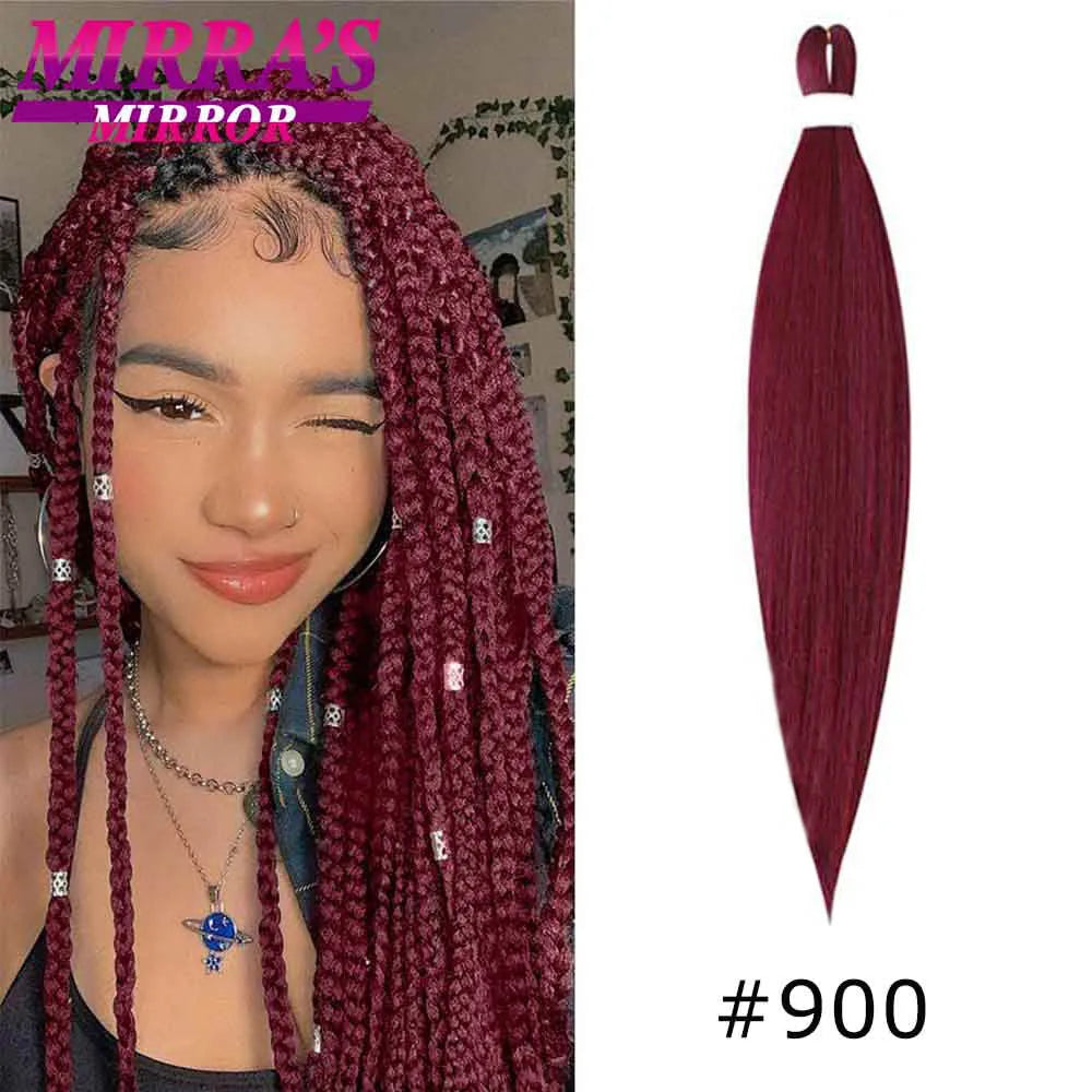 Pre Stretched Braiding Hair Ombre Jumbo Braids Hair Extensions YAKI Straight Synthetic Braid 1/3/6/8/10 Pcs Bulk Mirra's Mirror