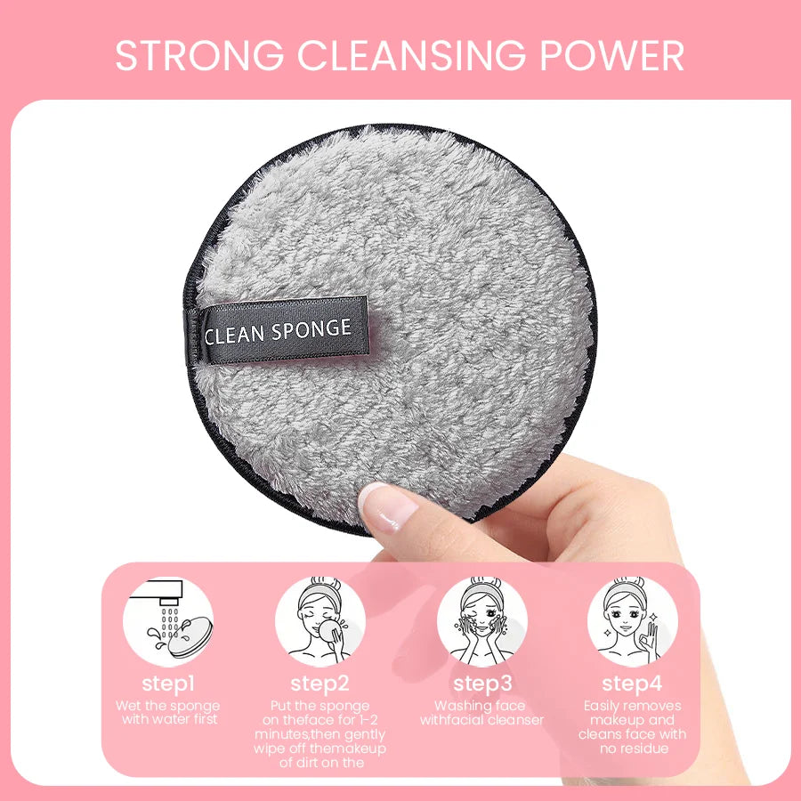 3 Packs 5 Color Optional Round Small Pineapple Cleaning Powder Puff Beginner  for Home And Travel Use