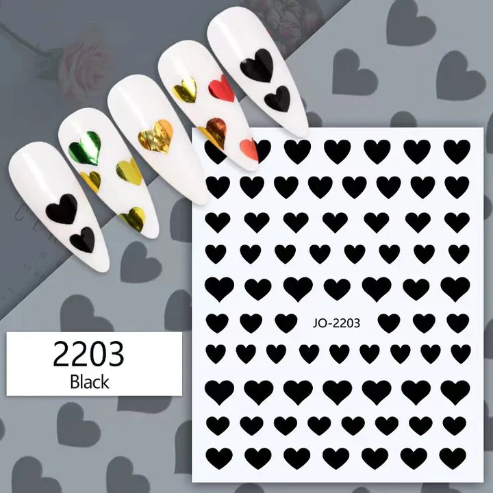 Nail Art Stickers Water Decals Eyes Stripe Nail Art Decorations for Manicure Accessories Press on Nails Foil Stickers and Decals