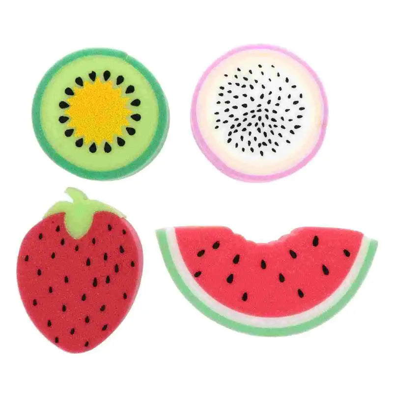 4 Pcs Fruit Bath Sponge Lovely Baby Shower Gel Kids Scrubbers Shaped Miss Childrens Bombs Bushing（random color）