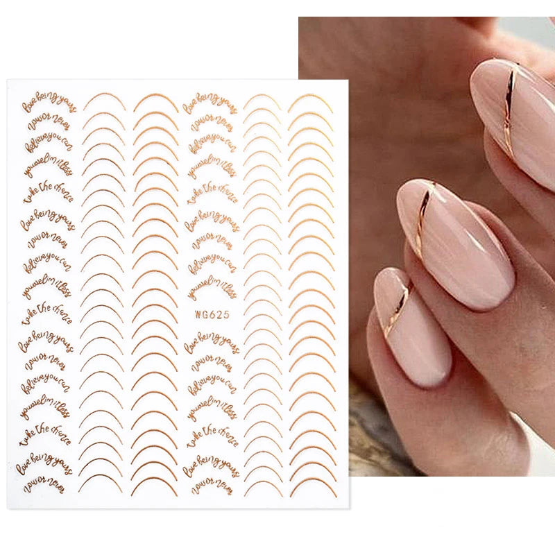 Nail Art Stickers Water Decals Eyes Stripe Nail Art Decorations for Manicure Accessories Press on Nails Foil Stickers and Decals