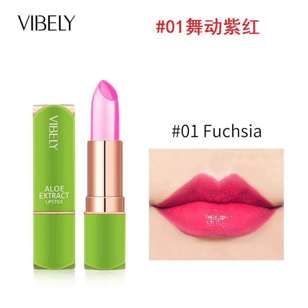 1 Pcs Aloe Vera Magic Lip Balm Temperature Color Change Nutritious Natural Moisture Lipstick Safe Ingredients Care Makeup Lips