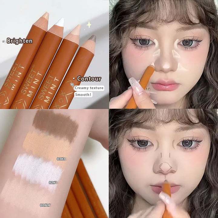 Double-ended Contouring Shading Pen Face Brighten Nose Shadow Profile  Natural Three-dimensional Highlight Stick Korean Makeup