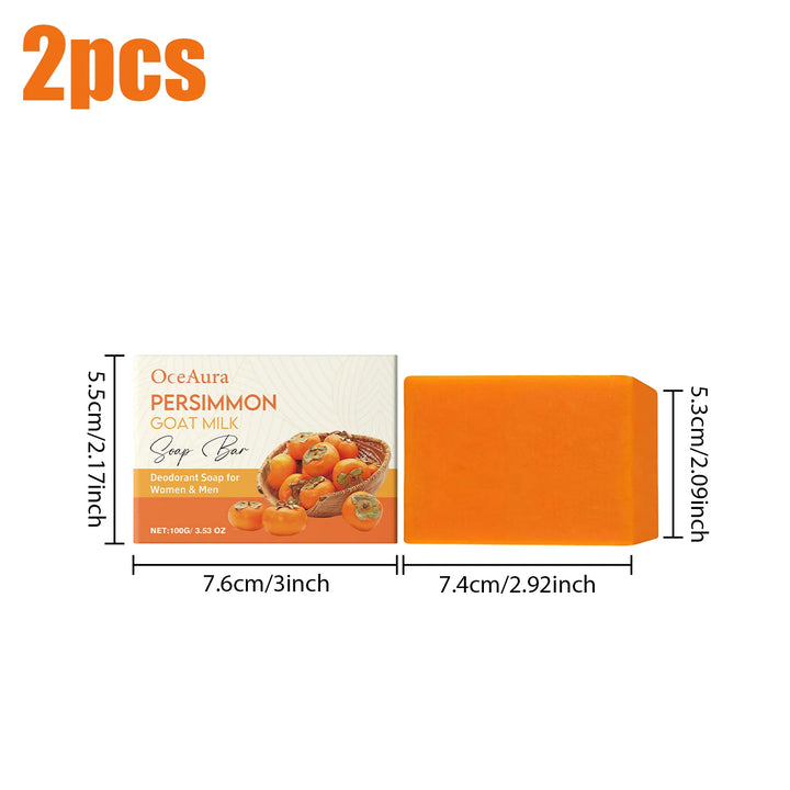 OceAura Persimmon & Goat Milk Nourishing Body Soap - Gentle Hydration, Deep Cleansing & Skin Revitalization