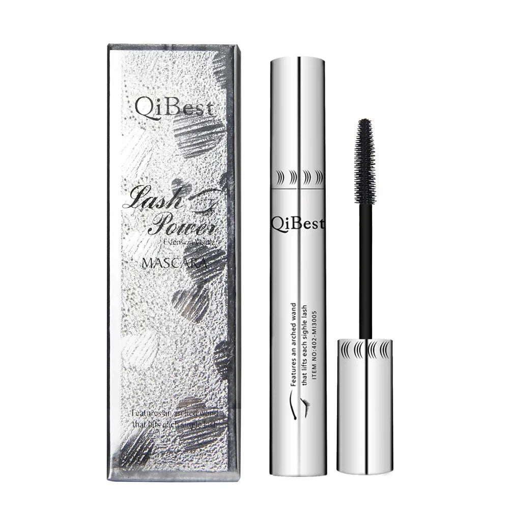 Qibest Silver Tube Mascara Waterproof Long & Curling Black Eyelashes Easy Removal No Dizziness Everlastingly Lasting