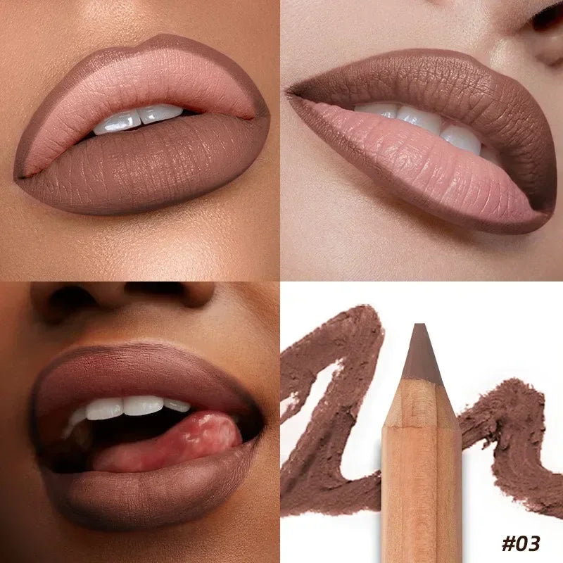 Matte 8-colors Lip Liner Pencil Lip Contour Lipstick Pen Nude Brown Lipstick Pencil Natural Lasting Waterproof Lipliner Makeup