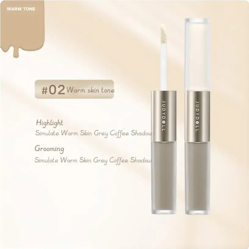 Judydoll Dual Head Highlighter Contouring Liquid Matte High Gloss Face Bronzer Contour Stick Nose Shaping Pen Cosmetics Makeup